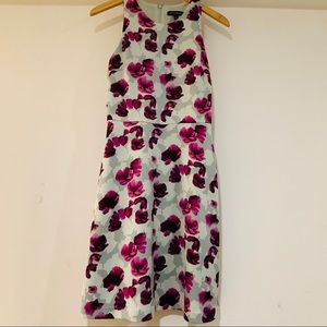 Banana republic fit and flare purple poppy dress
